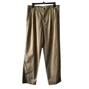 Dockers Men's Chino Pants Tan Size 34x34 Pleated Relaxed Fit Khakis